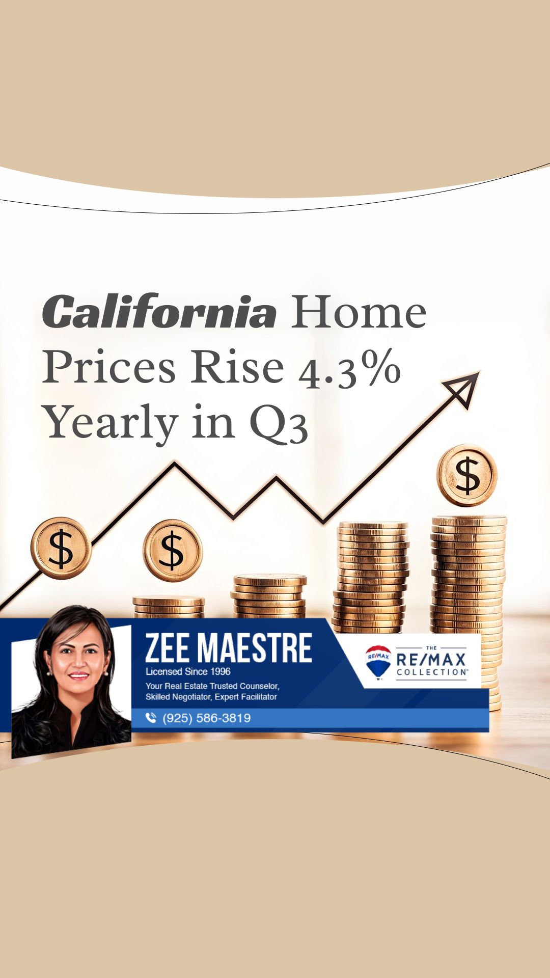 California Home Prices Rise 4.3% Yearly in Q3